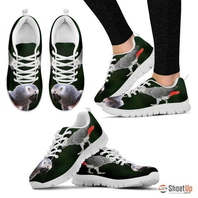 'African Grey Parrot Walking' Print Running Shoes For Women-Free Shipping - Deruj.com