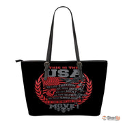 This Is The USA We Love Freedom-Small Leather Tote Bag-Free Shipping - Deruj.com