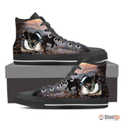 Boston Terrier Dog Print High Top Canvas Shoes For Women- Free Shipping - Deruj.com