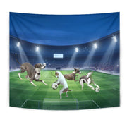 Italian Greyhound Playing football Print Tapestry-Free Shipping - Deruj.com