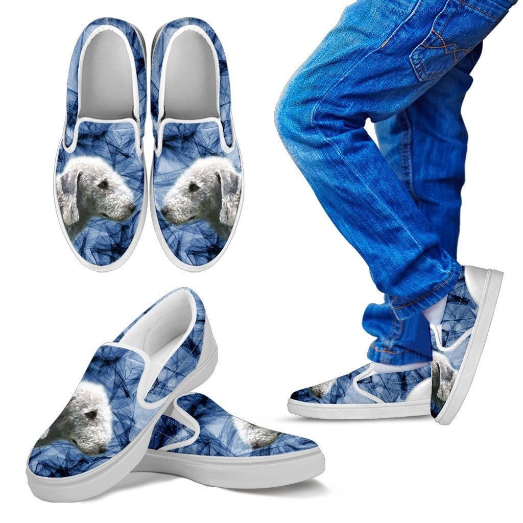 Bedlington Terrier Print Slip Ons For Kids- Express Shipping - Deruj.com