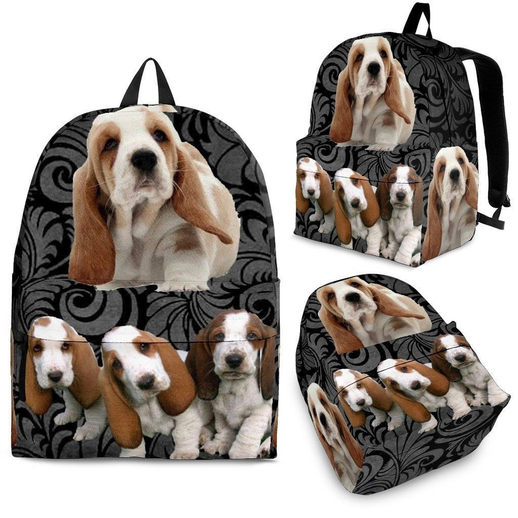 Basset Hound With Puppies Print BackPack - Express Shipping - Deruj.com