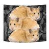 Golden Hamster On Black Print Tapestry-Free Shipping - Deruj.com