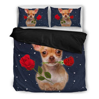 Valentine's Day Special-Chihuahua With Rose Print Bedding Set-Free Shipping - Deruj.com