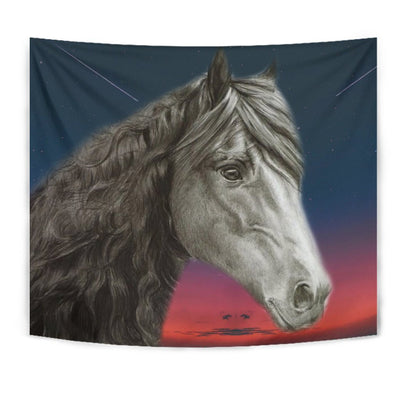 Friesian horse Print Tapestry-Free Shipping - Deruj.com