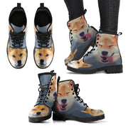 Cute Shiba Inu Print New Leather Boots For Women-Free Shipping - Deruj.com