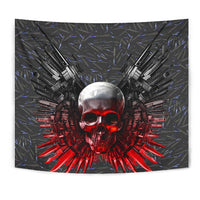 Gun And Skull Print Limited Edition Tapestry-Free Shipping - Deruj.com