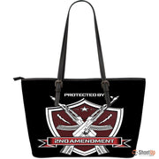 Protected By 2nd Amendment- large leather Tote Bag- Free Shipping - Deruj.com