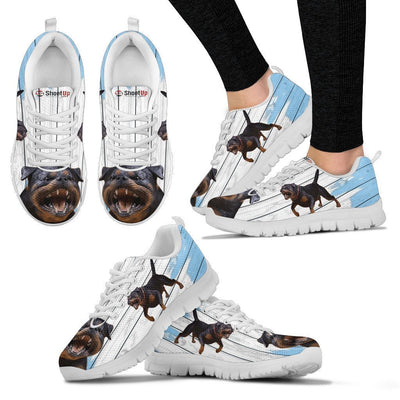 Rottweiler Blue White Print Sneakers For Women-Free Shipping - Deruj.com
