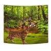 Bengal Cat In Jungle Print Tapestry-Free Shipping - Deruj.com