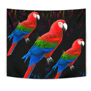 Red And Green Macaw Parrot Print Tapestry-Free Shipping - Deruj.com