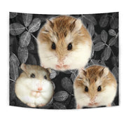 Roborovski Hamster On Black Print Tapestry-Free Shipping - Deruj.com