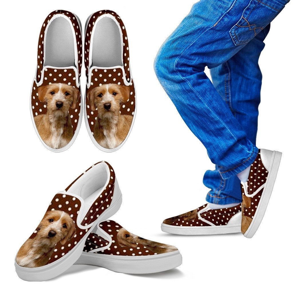 Basset Fauve de Bretagne Dog Print Slip Ons For Kids-Express Shipping - Deruj.com