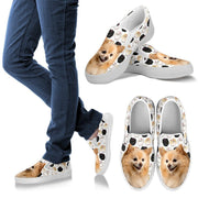 Pomeranian Dog Print Slip Ons For Women-Express Shipping - Deruj.com