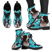 New Border Collie Print Boots For Women- Free Shipping - Deruj.com