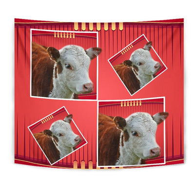 Hereford Cattle (Cow) Print Tapestry-Free Shipping - Deruj.com