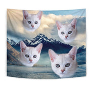 Burmilla Cat On Mountain Print Tapestry-Free Shipping - Deruj.com