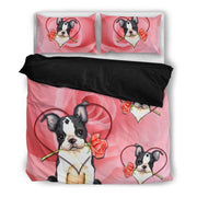 Valentine's Day Special Boston Terrier On Red Print Bedding Set-  Free Shipping - Deruj.com