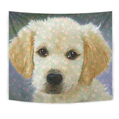 Golden Retriever Puppy Art Print Tapestry-Free Shipping - Deruj.com