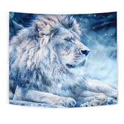 Snowy Lion Print Limited Edition Print Tapestry-Free Shipping - Deruj.com