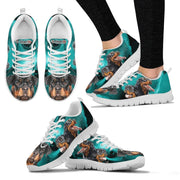 Rottweiler On Deep Skyblue Print Running Shoes For Women- Free Shipping - Deruj.com