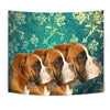 Boxer Dog On Blue Print Tapestry-Free Shipping - Deruj.com