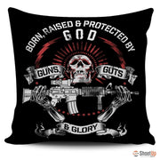 God, Guns, Guts & Glory - Pillow Cover - Deruj.com