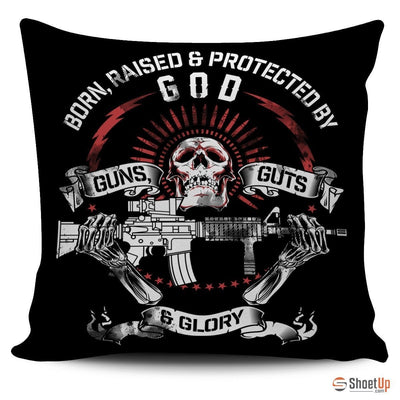 God, Guns, Guts & Glory - Pillow Cover - Deruj.com