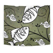 White Fish Print Tapestry-Free Shipping - Deruj.com