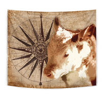 Amazing Hereford Cattle Print Tapestry-Free Shipping - Deruj.com