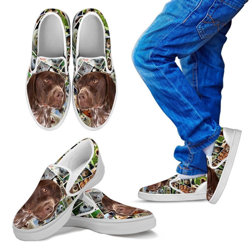 Amazing German Shorthaired Pointer Dog Print Slip Ons For Kids-Express Shipping - Deruj.com