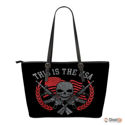 This Is The USA-Small Leather Tote Bag-Free Shipping - Deruj.com