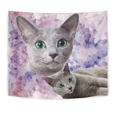 Cute Russian Blue Cat Tapestry-Free Shipping - Deruj.com