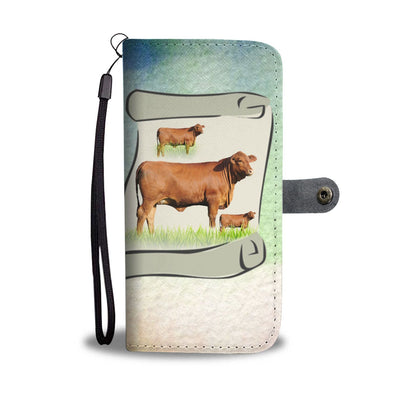 Hand Crafted Red Brangus Cattle (Cow) Print Wallet Case-Free Shipping - Deruj.com