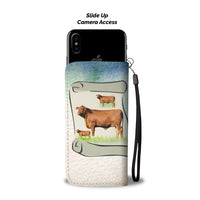 Hand Crafted Red Brangus Cattle (Cow) Print Wallet Case-Free Shipping - Deruj.com