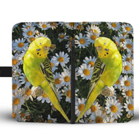 Yellow and Black Parakeet Print Wallet Case- Free Shipping - Deruj.com