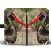 Black Stork Bird Print Wallet Case-Free Shipping - Deruj.com