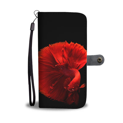 Red Siamese Fighting Fish (Betta Fish) Print Wallet Case-Free Shipping - Deruj.com