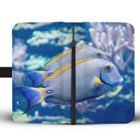 Grey And Yellow Tang Fish Print Wallet Case-Free Shipping - Deruj.com
