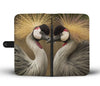 Grey Crowned Crane Bird Print Wallet Case-Free Shipping - Deruj.com
