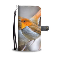 Japanese Robin Bird Print Wallet Case-Free Shipping - Deruj.com