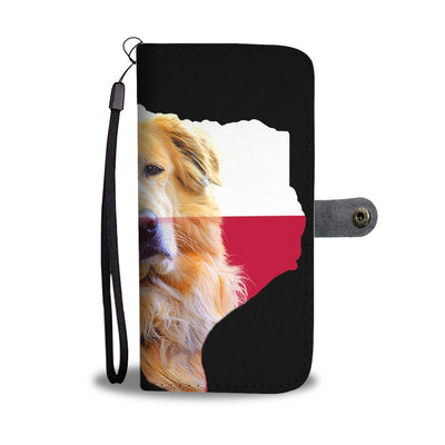 Golden Retriever Dog On Black Print Wallet Case-Free Shipping-Tx State - Deruj.com
