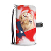 Golden Retriever On Red Print Wallet Case- Free Shipping-TX State - Deruj.com