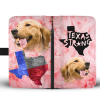 Golden Retriever On Pink Print Wallet Case- Free Shipping-TX State - Deruj.com