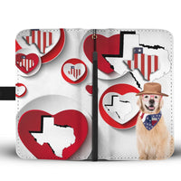 Golden Retriever With R&W Heart Print Wallet Case-Free Shipping-TX State - Deruj.com