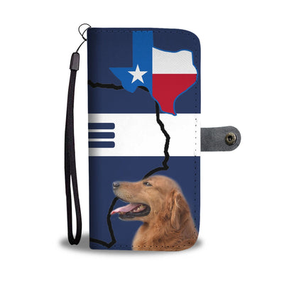 Golden Retriever Print On Red Blue Wallet Case-Free Shipping-TX State - Deruj.com