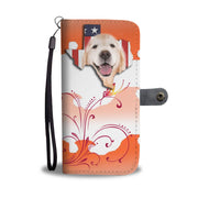 Golden Retriever Print On Flowing Shapes Wallet Case-Free Shipping-TX State - Deruj.com