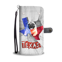 Pug Dog On White Print Wallet Case- Free Shipping-TX State - Deruj.com