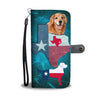 Lovely Golden Retriever Dog On Light Blue Print Wallet Case-Free Shipping-TX State - Deruj.com