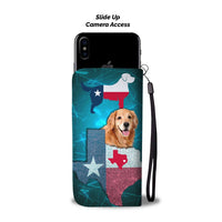 Lovely Golden Retriever Dog On Light Blue Print Wallet Case-Free Shipping-TX State - Deruj.com